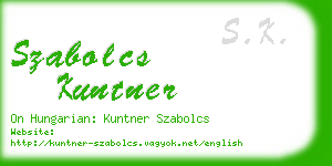 szabolcs kuntner business card